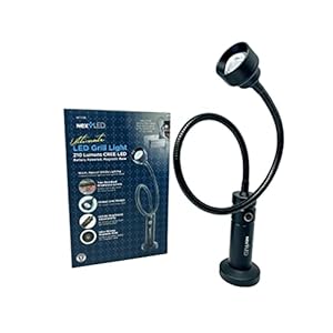 NextLED NT-7728 Ultimate LED Magnetic Outdoor Grill Light for BBQ, 24 Inch Flexible Neck with Ultra Strong Base, Barbeque Light for Grilling, Heat & Water Resistant, Warm Light, Grill Gifts for Men