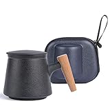 Kreativer Holzgriff: Der Griff ist aus Holz, die Wärme effektiv isolieren und eine Skalierung verhindern können. Beim Halten der Tasse lässt der Griff mehr Platz für Ihre Hand und macht es bequem zu halten.