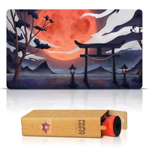 Paramint Blood Moon Torii Gate (Genähte Kanten) - MTG Spielmatte - Kompatibel mit Magic: The Gathering Spielmatten - Spielen Sie MTG, YuGiOh, TCG - Spielmatten mit originellen Designs