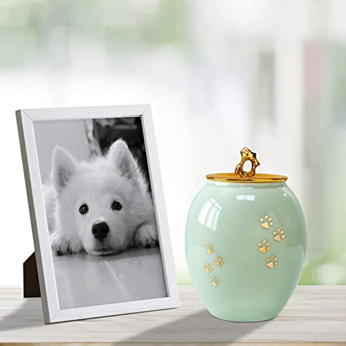 Image of Medium Pet Urns for Dogs Ashes, Ceramics Pet Urn for Cat Ashes | Pet Memorial Gift for Loss of Dog or Cat, Medium Urn for Pet Fur, Hair, Whiskers or Ashes,Rainbow Bridge