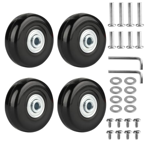 4 Pcs Luggage Replacement Kit, 50mm x 18mm Rubber Replacement Wheels, Luggage...