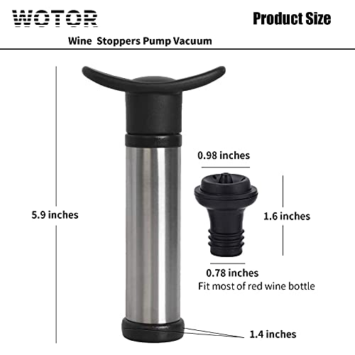 WOTOR Wine Saver Vacuum Stoppers Reusable Bottle Sealer Keeps Wine Fresh, Leak proof, Easy to use(Set of 4 )
