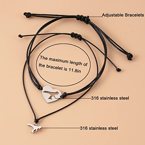 Ronglry 4/6 PCS Best Friend Necklaces Adjustable BFF Bracelets Moon Star Knot Heart Friendship Bracelets Promise Matching Bracelet Gifts for Women Girls Couple Friendship Jewelry Set2