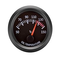 ETOPARS 52mm Automotor Kfz Zeiger Öltemperatur Messgerät Kit Temperatur Celsius Öltemperaturanzeige Weiß Lichtanzeige Zeigeranzeige