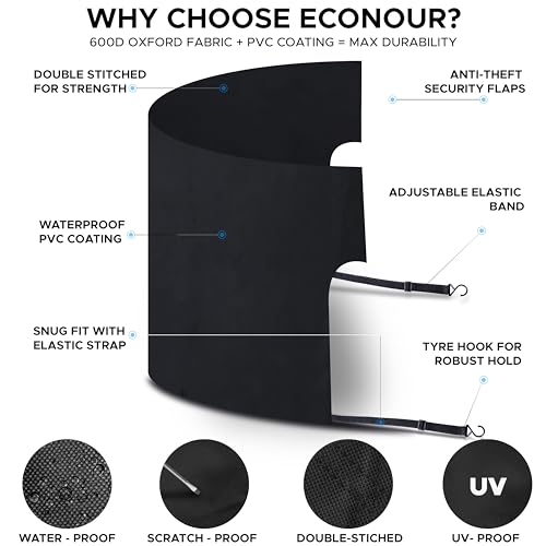 Image of EcoNour Windshield Cover for Ice and Snow | Easy-Install with Adjustable Hooks & Storage Bag | Ice & Snow Protection | Anti-Theft Windshield Covers