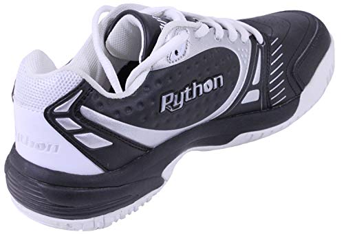 Image of Python Deluxe Indoor Court Shoes | (Racquetball, Squash, Badminton, Indoor Pickleball, Volleyball) (Low & Mid) (Black & White Colors) (Non-Slip) (Non-Marking)