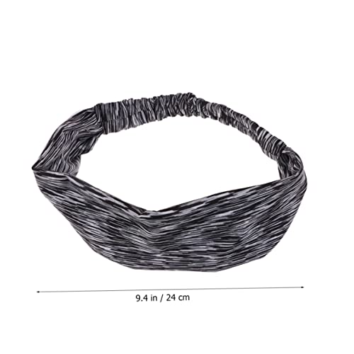 2Pcs Elastic Headband with Buttons Breathable Fitness Hair Band for Yoga Running Comfortable Ear Protection Mask Hairband Black4