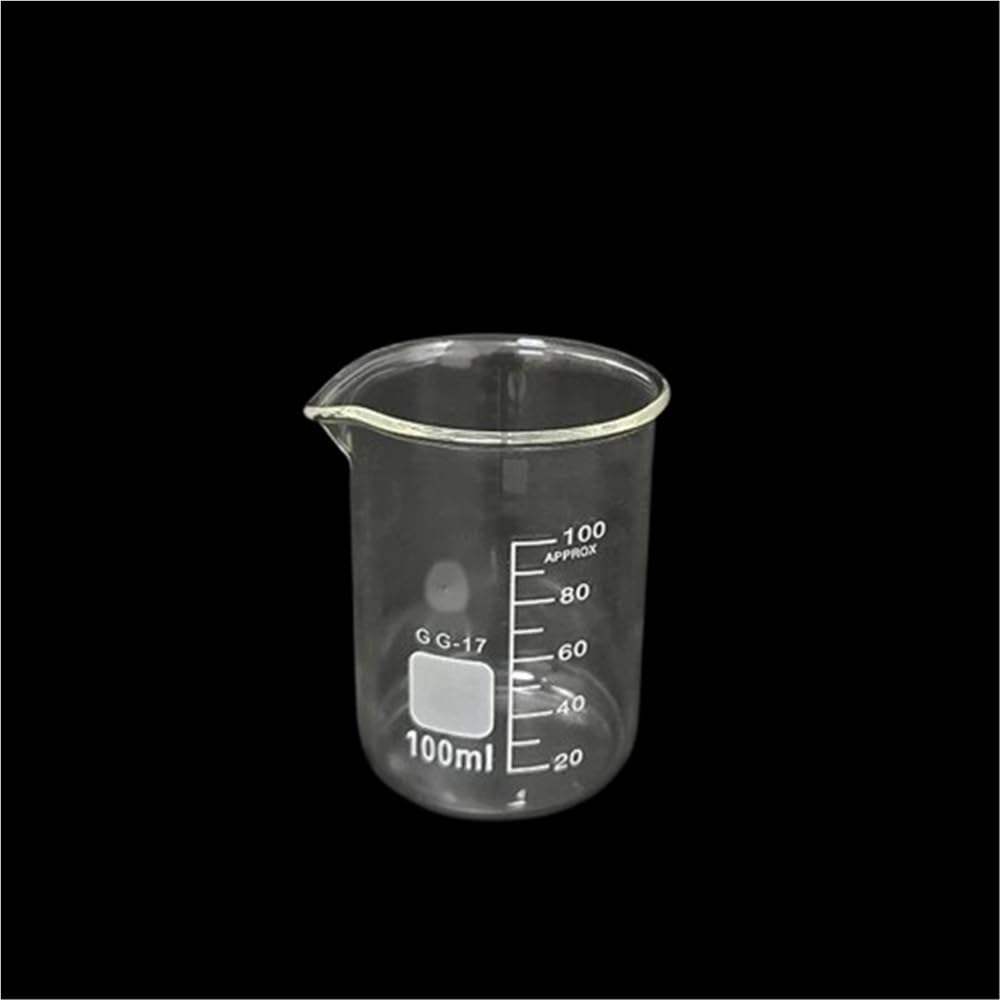 Vaso medidor Espesado de 5/10/50/100 ml, Vaso de Laboratorio, Instrumento didáctico de Vidrio, 1 Unidad (100)