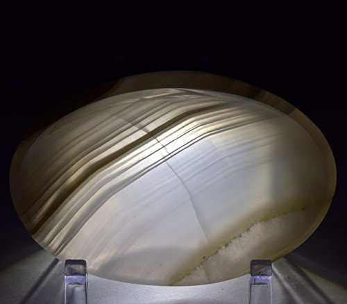 Hqrp-Crystal Hc Set: 5.5 Inch 400G Banded Silver White Onyx Bowl Sparkling Natural Mineral Polished Striped Crystal Stone Cup thumb #4