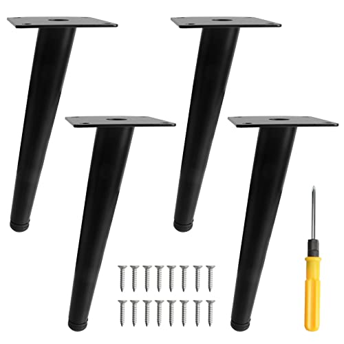 Toolzia 4Pcs 8" Metal Oblique Furniture Legs 20cm,Cone Cabinet Legs Stainless Steel Table Legs No-Slip Silent for Diy Furniture Sofas