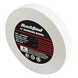 BUCKTOOL 6' White Aluminum Oxide Grinding Wheel, Bench and Pedestal Abrasive Wheel, 1' Wide, 1/2' Arbor, 80 Grit, 1 Pack, Ideal for Applications Such as Steel or Metals