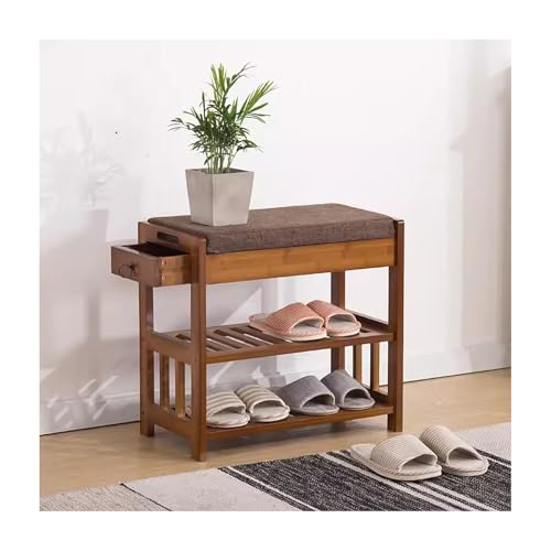 Banc à chaussures en bois pour supprimer le désordre de l'entrée et ranger vos souliers