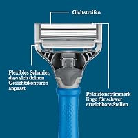 Harry's Nassrasierer Herren Set, Blauem Griff, 10 Ersatzklingen – Ansicht 3