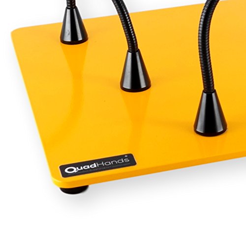 QuadHands Jumbo Workbench - Helping Hands Third Arm Soldering Work Station | EXtra Large & Heavy No Tip Base Plate | 6 Flexible Magnetic Arms with Precision 360 Degree Alligator Clip | Made In USA - Thumbnail 4