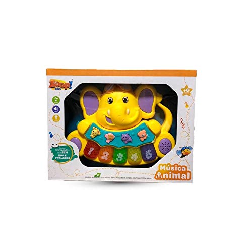 Pianinho Musical com Som e Luzes Elefante Amarelo Zoop Toys