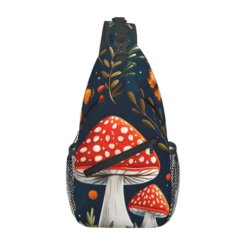 Bolso bandolera para mujer y hombre con diseño de mariposa y flor miniatura 1