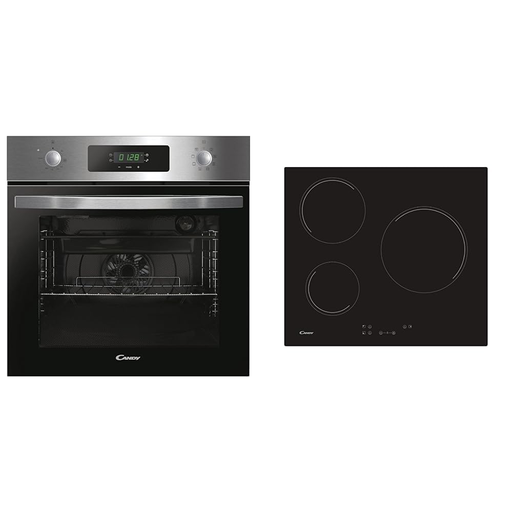 Candy Idea FIDC X625 L, Horno Multifunción, 70L, 1 Bandeja y 2 Rejillas, Ventilador Radial & CH63CC, Placa Vitrocerámica, 3 Zonas, 60CM, 10 Niveles de Potencia, 5,5KW, Mandos Centrales
