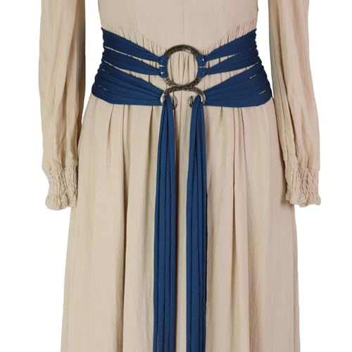 Cinturón de piel sintética con cordones estilo corsé medieval gótico y cintura plateada con clip