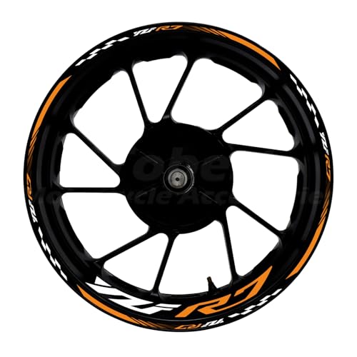 Kit bandes réfléchissantes orange pour jante Yamaha YZF R7 2022-2024 vinyle de précision