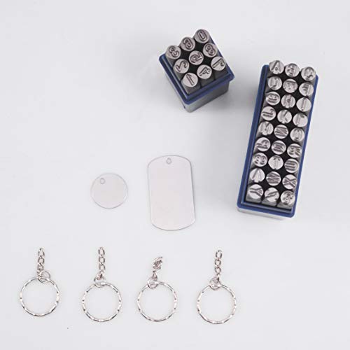 image for SETROVIC Number & Capital Letter Stamp Set (36 Piece Punch Set/A-Z & 0