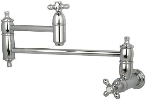 Kingston Brass KS3101AX Wall Mount Pot Filler Kitchen Faucet, Polished Chrome