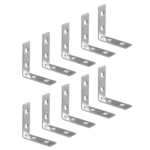 Prime-Line MP9221 Angle Corner, 2 In., Steel Construction, Zinc Plated, 4 Hole Bracket (10 Pack)
