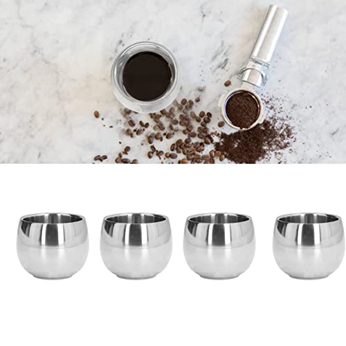 4Pcs Stainless Steel Coffee Cup, Coffee Mugs Camping Cup Double Walled Insulated Coffee Mug Reusable Metal Espresso Cup Mug Tea Cups #TOP1