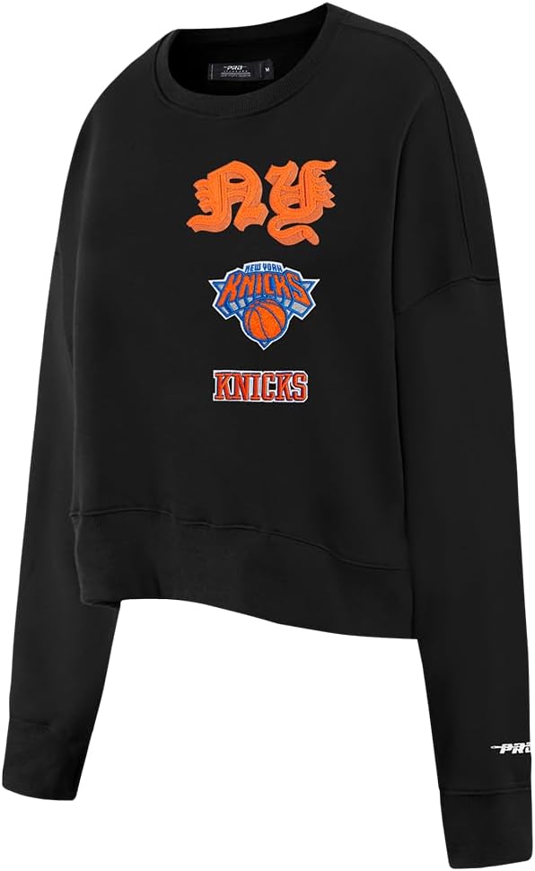 Pro Standard Womens NBA Old English Brushed Back French Terry Crewneck Sweatshirt