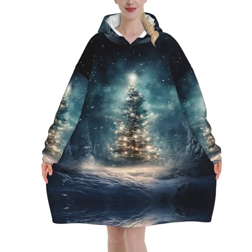 Couverture à capuche adulte sapin de Noël sweat plaid géant chaud