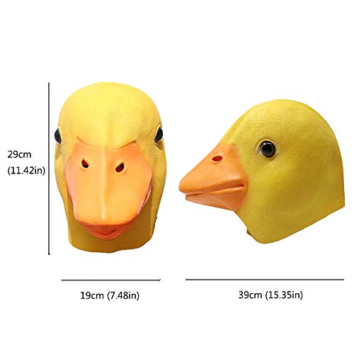 Partyhop ABMJ_HY Yellow Duck Mask - Halloween Latex Animal Full Head Mask thumb #2