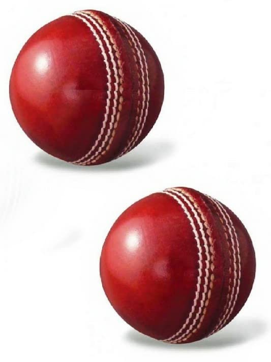 A.K (Pack of 2Pcs) Imported Cricket Leather Ball-Red Cricket Leather Ball (Pack of 2, Red)