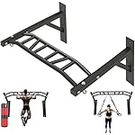 Upgraded-HWOOUSA Pull Up Bar Wall Mounted,Heavy Duty Multi Grip Bar with 14 Grip Positions,Space Saving Home Gym Equipment -Ideal for Garage,Outdoor Strength Training, Chin Up Bar,Supports to 600 Lbs
