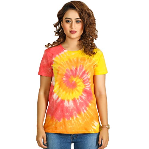 RNS STAR Tie Dye T-Shirts for Women || Casual Short Sleeve Tie Dye Shirt || Best Tie Dye T Shirt Dress for Women's
