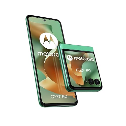 Motorola Razr 60 8, 256 Go, Smartphone debloqué, Interne : 6.9“ / Externe : 3.6“, Appareil Photo 50 MP avec IA, Batterie 4500 mAh, Spring Bud (Vert), Coque de Protection et câble USB C Inclus