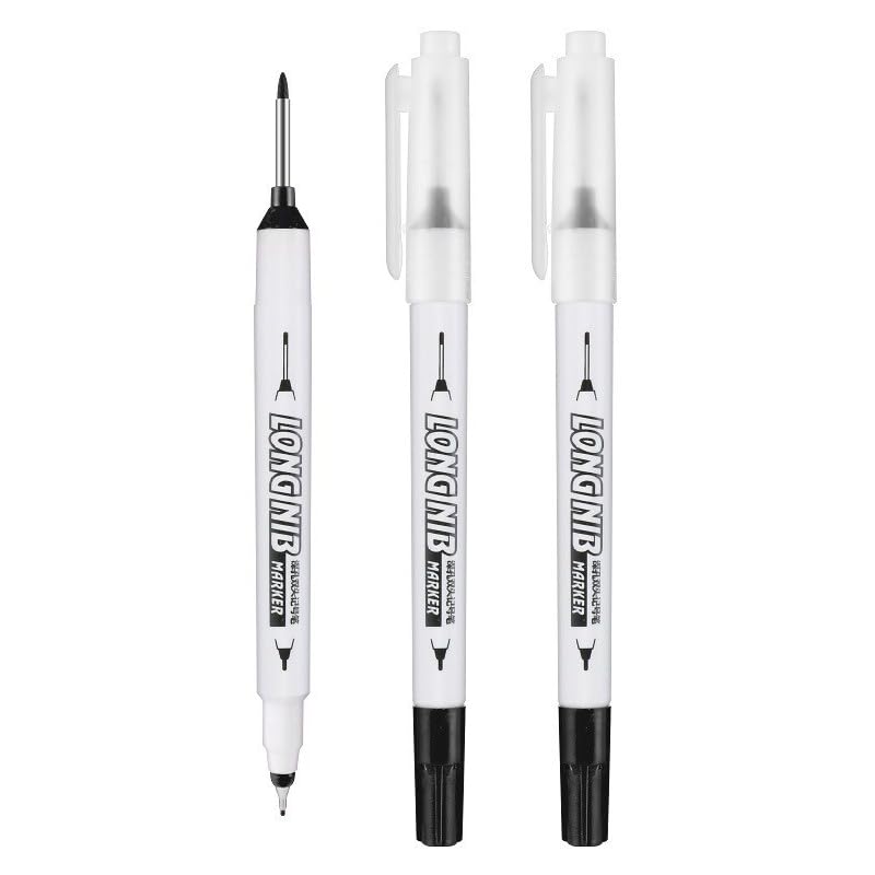 Marqueur double pointe BIK lot de 4 feutres noirs de chantier multi-usages