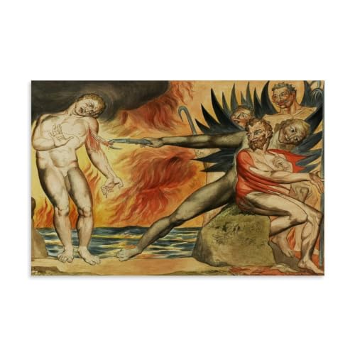 Impression Divina Commedia William Blake grand format 50x75 cm art moderne