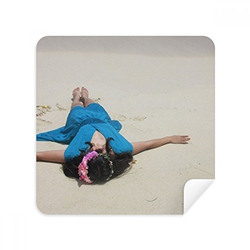Nettoyage bleu en suédine Wave Beach pour lunettes et écran de téléphone portable