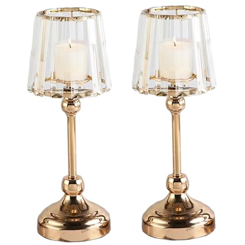 Bougeoir en cristal de 11 pouces pour centres de table de mariage chics