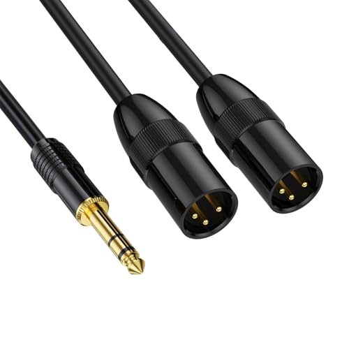 Cable adaptador Jack 6.35mm a 2x 3 Pines macho doble miniatura 6