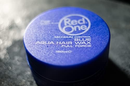 RedOne Hair Styling Aqua Wax Red & Blue 2x 150 ml | Edge Control | Hair Gel Wax | Ultra Hold | Strawberry & Bubblegum Scent | Men & Women Hair Wax | Maximum Control