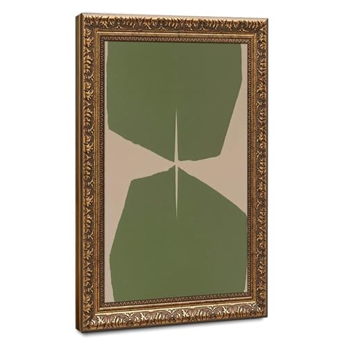 Poster abstrait rétro encadré or, idée cadeau originale pour intérieur
