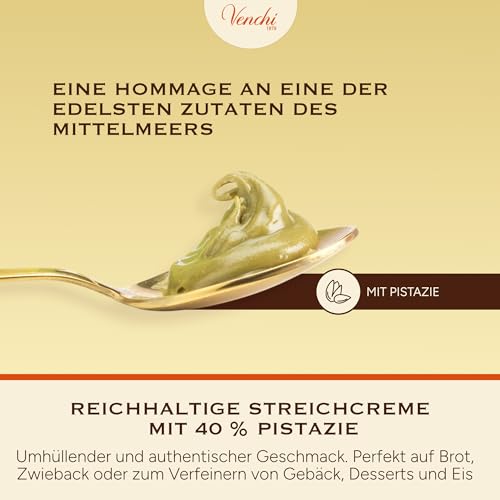 Venchi – Pistazien Streichcreme, 200 g – Glutenfrei - Geschenkidee