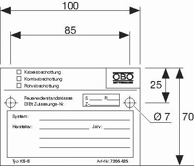 OBO Bettermann Vertr Kennzeichnungsschild KS-S DE Zubehör für  