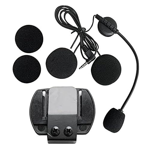 QSPORTPEAK Auriculares para Casco Moto Intercom Talkie Accesorio Clip y Auriculares Manos Libres para el V6 / V4 Casco de la Motocicleta de Bluetooth Interphone del intercomunicador