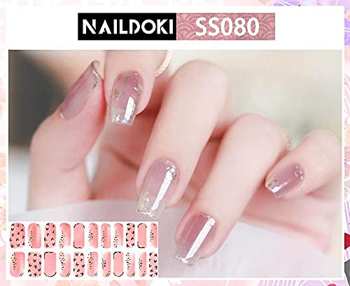 Naildoki Nail Stickers 6 Sheets X 22 Pieces Full Wraps Nail Polish Strips, Self-Adhesive Gel Nail Art Decals For Women Girls #TOP4
