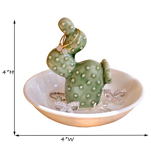 Image of PUDDING CABIN Cactus Gifts for Women Cactus Ring Holder Dish Birthday Gifts for Women Girls Friends, Cactus Decor for Bathroom Nighstand, Wedding Valentine's Day Xmas Gifts Mothers Day Gifs