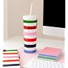 kate spade new york Stacked Notepad Assorted Sizes, Includes 3 Cute Notepads with 75 Sheets Each, Colorful Pads of Paper for Desk Notes (Adventure Stripe)
