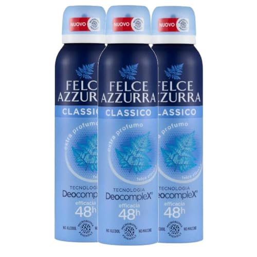 Felce Azzurra Deodorante Classico Idratalc Unisex Spray 48H 150 Ml (3 Unità)