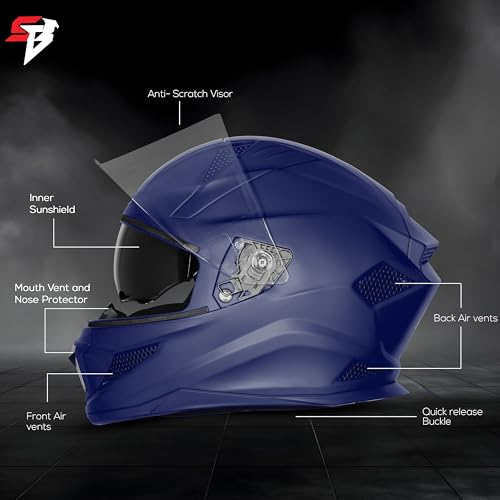 Image of Steelbird SBH-25 Rudra ISI Certified Full Face Helmet for Men and Women