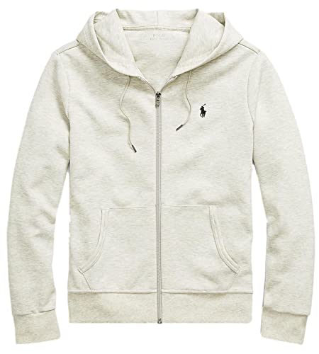 POLO RALPH LAUREN mens Double-knit Full-zip HoodieSweatshirt, Ralph Lauren Grey, M